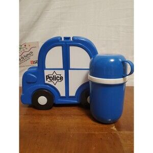 Kinder Collection Police Car Lunch Box With Thermos NWT